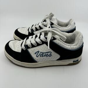 Vintage Vans Marianna Skate Shoes Y2K Black White Blue Size 7.5 Retro RARE